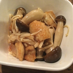 鶏皮きのこ梅肉ポン酢