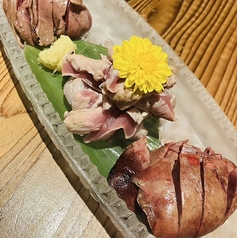 京鴨の炙り刺し三点盛り