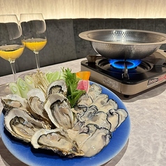 牡蠣と赤海老のしゃぶしゃぶ