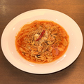 料理メニュー写真 魚介のピリ辛トマトスープスパゲッティ