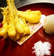 島らっきょうの天ぷら