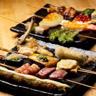 他では味わえない旬の食材や変わりものの創作串も魅力☆