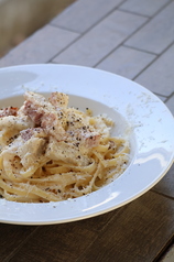 奥久慈卵のカルボナーラ　リングイネ