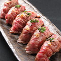 料理メニュー写真 仙台牛の炙り寿司6貫