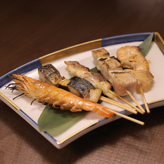 迷ったらコレ!魚串おまかせ五種