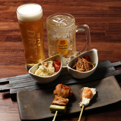 昼飲みコースで楽しむ串と小皿のバランス◎な組み合わせ