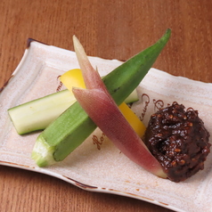 野菜と山椒みそ