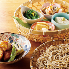 鶏焼き御膳（八寸、鶏焼き、三八そば）