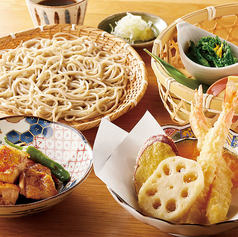 石楽御膳（八寸、鶏焼き、天ぷら、三八そば）