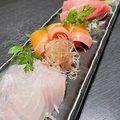 料理メニュー写真 お刺身(マグロ中トロ、マダイ、タコ)