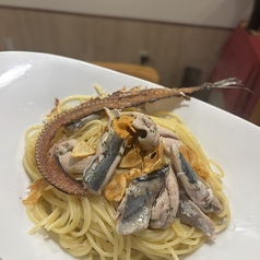 秋刀魚1匹使用したペペロンチーノ