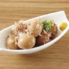 どんぐりうずらの煮玉子/塩枝豆/揚げカシューナッツ 各