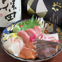 刺身五点盛り(各二切れずつ）