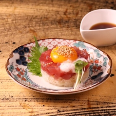 マグロのとろろユッケ　かつお出汁醤油添え