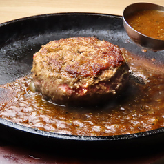 バーグオンザライス～鉄板焼ロコモコ風～スープ・サラダ付(REGULAR(100g)/LARGE(150g))