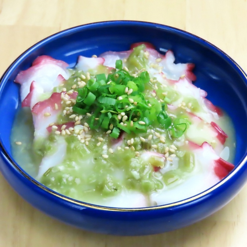 おつまみにぴったりの一品＜燦々、のたこわさ＞たこの食感とワサビのピリッとした辛さが癖になります