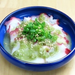 おつまみにぴったりの一品＜燦々、のたこわさ＞たこの食感とワサビのピリッとした辛さが癖になります