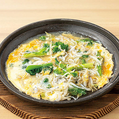 菜の花としらすの玉子とじ