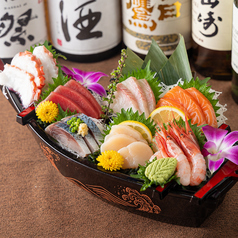 鮮度抜群!築地鮮魚のお造り七点盛り