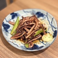 するめいかの酒盗バター炒め