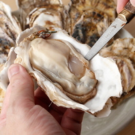 年中楽しめる！当店名物『大ぶりな生牡蠣』