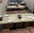 【各種宴会にぴったり】足を延ばしてくつろげる掘りごたつ席で忘新年会はいかがでしょうか。二次会にもぜひ！ぜひ気軽にお問い合わせください。お待ちしております！