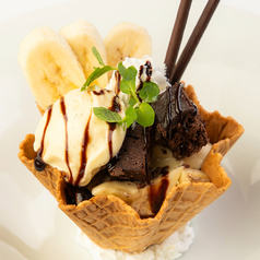チョコバナナワッフルボウル