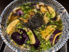 茄子、なめたけ　柚子風味