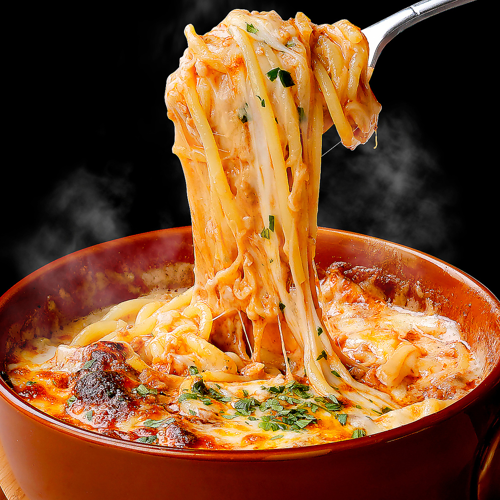 スタッフ一同イチオシ！！牛たんボロネーゼの熱々ボルケーノパスタ