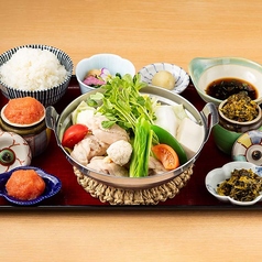 春野菜と糸島どりの水炊き定食(柚子おろし)