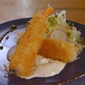 料理メニュー写真&nbsp;【鉄板居酒屋とりちゃん名物】ぷりっぷり海老の金糸の舞 ～和のタルタル添え～