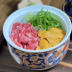 雲丹とユッケのご飯