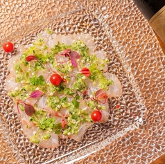 鮮魚のカルパッチョ~夏野菜と貝出汁のネバネバソース