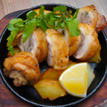 料理メニュー写真 鶏モモ肉ローストとジャガイモフリット　ローズマリー風味