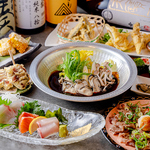 広島が誇る「美味しい」を詰め込んだ、神楽自慢のコースプラン多数。酒宴に嬉しい90分飲み放題付き。