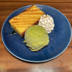 長崎カステラ抹茶アイス添え