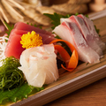 料理メニュー写真&nbsp;刺身三点盛り合わせ