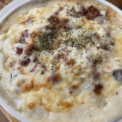 週替わりドリア自家製ハンバーグのせできます。