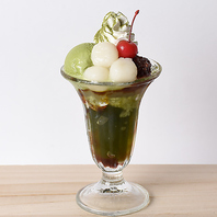 抹茶を使った甘味メニューをご用意しております！