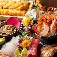 市場直送の新鮮な魚介を使用