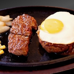 ハンバーグ&88特選赤身ステーキ100g