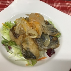 白身魚とナスのマリネ