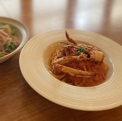 パスタ中盛り、大盛り無料