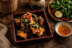 揚げ豆腐ネギソース和え