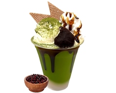 黒糖あずき抹茶（バニラアイス乗せ）