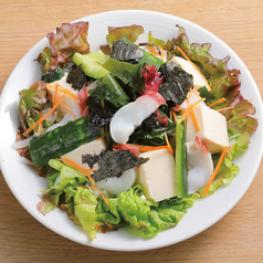 タコとたたき胡瓜の豆富サラダ
