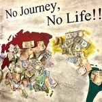 オーナーが旅した国の紙幣を貼っています。アフリカや南米の紙幣を持っていたら寄付してほしいです笑