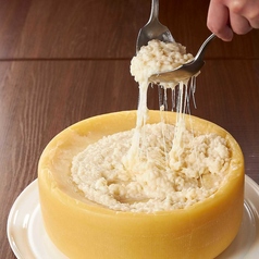 チーズの器で作る　チーズリゾット