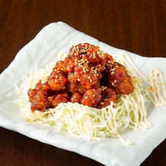 鶏軟骨のから揚げ　辛味噌和え