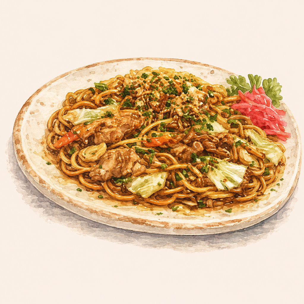 ぷりっぷりの麺とソースが旨い ミックス焼きそば